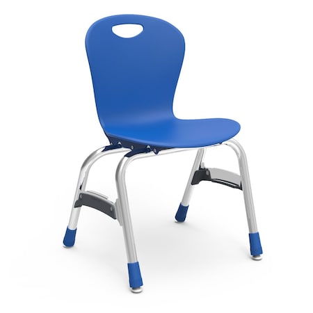 Virco ZUMA Series 15" Classroom Chair, 1st - 4th Grade with Nylon Glides - Cobalt Blue ZU415